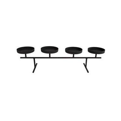 Kerzenständer, Kerzenhalter Quin Mattschwarz Metall 40x9x9cm Kerzenständer, Kerzenhalter Quin Mattschwarz Metall 40x9x9cm
