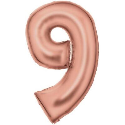 Amscan Zahlenballon Roségold Zahl 9 Seidenglanz - 86cm - leer Amscan Zahlenballon Roségold Zahl 9 Seidenglanz - 86cm - leer