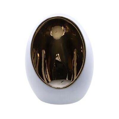 Windlicht, Teelichthalter Pim S Gold/Weiss Keramik 9,5x9,5 Windlicht, Teelichthalter Pim S Gold/Weiss Keramik 9,5x9,5