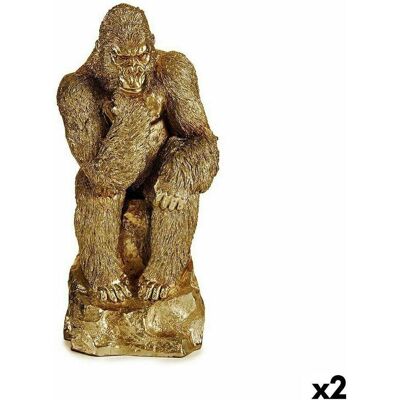 Gift, Deko Figuren + Skulpturen, Decorative Figure Gorilla Golden 20,5 x 47 x 23,5 cm (2 Units) Gift, Deko Figuren + Skulpturen, Decorative Figure Gorilla Golden 20,5 x 47 x 23,5 cm (2 Units)