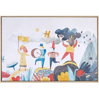 Beliani Leinwandbild Mehrfarbig MDF-Rahmen 63x93 cm Moderne Charaktere Abenteuer - Wandkunst Beliani Leinwandbild Mehrfarbig MDF-Rahmen 63x93 cm Moderne Charaktere Abenteuer - Wandkunst