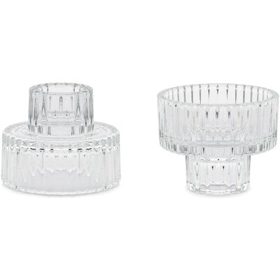 Partydeco, Kerzenständer, Glas-Kerzenhalter 2-in-1 Rand Partydeco, Kerzenständer, Glas-Kerzenhalter 2-in-1 Rand