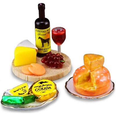 Reutter, Miniaturen, 001.781/5 - Wein und Käse, Miniatur Reutter, Miniaturen, 001.781/5 - Wein und Käse, Miniatur