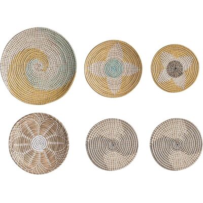 Beliani Set aus 6 Wanddekorationen - Seetang multicolour Beliani Set aus 6 Wanddekorationen - Seetang multicolour