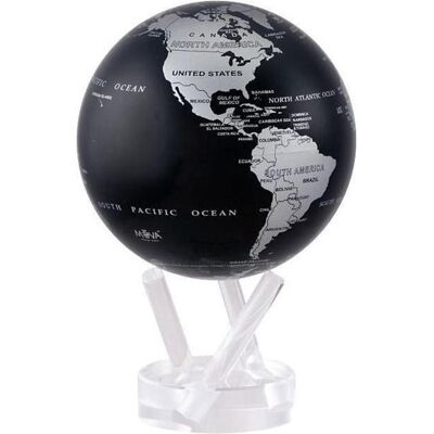 Movea, Globus, wereldbol op zonne energie 15 cm - Zilver / zwart metalic (15 cm) Movea, Globus, wereldbol op zonne energie 15 cm - Zilver / zwart metalic (15 cm)