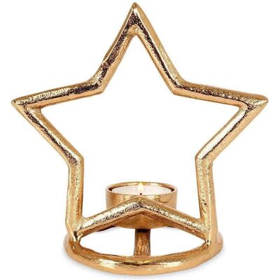 Vilde, Kerzenständer, Teelichthalter – Sternform – 1 Teelicht – Weihnachten – Gold – 15,5 cm Vilde, Kerzenständer, Teelichthalter – Sternform – 1 Teelicht – Weihnachten – Gold – 15,5 cm