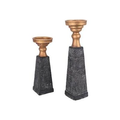Kerzenständer, Ptmd Kerzenhalter Laya Gold Schwarz 45 cm Kerzenständer, Ptmd Kerzenhalter Laya Gold Schwarz 45 cm