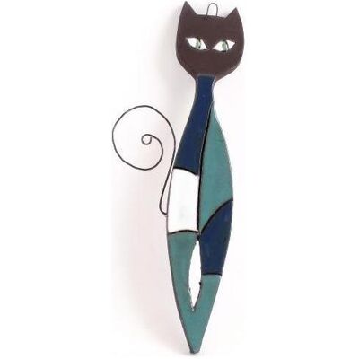 Rozos - Stehender Katzenanhänger aus schwarzem Ton - Decorative item Rozos - Stehender Katzenanhänger aus schwarzem Ton - Decorative item