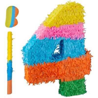 Relaxdays Regenbogen Pinata Zahl mit Zubehör (1 Stk.) Relaxdays Regenbogen Pinata Zahl mit Zubehör (1 Stk.)