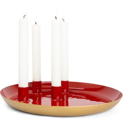 Magni, Kerzenständer, Adventskerzenhalter Metall rot Magni, Kerzenständer, Adventskerzenhalter Metall rot