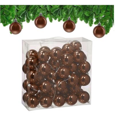 Relaxdays, Christbaumschmuck, - Weihnachtskugeln im 50er Set, Braun/ Silber, 7 x 6 cm (50x) Relaxdays, Christbaumschmuck, - Weihnachtskugeln im 50er Set, Braun/ Silber, 7 x 6 cm (50x)