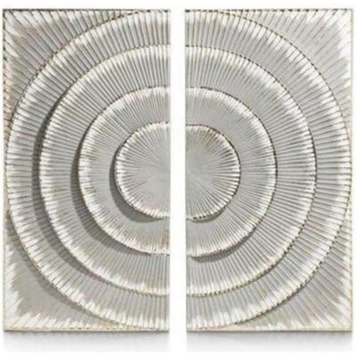DKD Home Decor, Wanddeko, Wall Decoration 2 Pieces Silver Grey Modern Circles MDF Wood (90 x 2 x 90 cm) DKD Home Decor, Wanddeko, Wall Decoration 2 Pieces Silver Grey Modern Circles MDF Wood (90 x 2 x 90 cm)