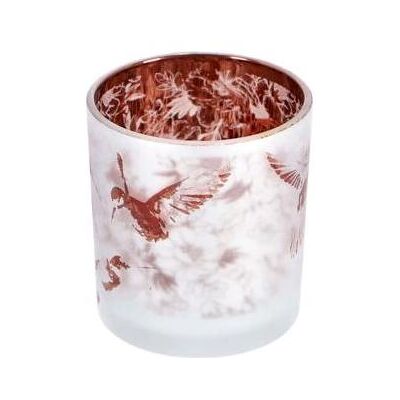 Windlicht, Teelichthalter Kolibri S Weiss/Braun Glas Windlicht, Teelichthalter Kolibri S Weiss/Braun Glas