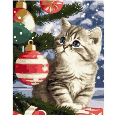 Ideyka Malen nach Zahlen - Kätzchen unter dem Weihnachtsbaum Ideyka Malen nach Zahlen - Kätzchen unter dem Weihnachtsbaum