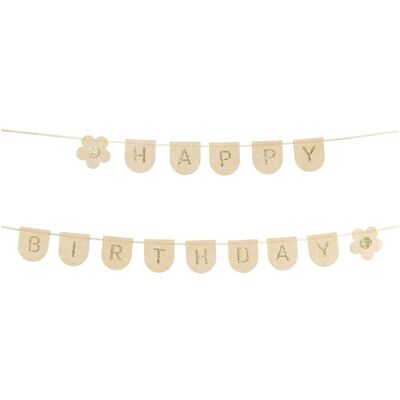 Partydeco Happy Birthday Banner Girlande helles Rosa (1 Stk.) Partydeco Happy Birthday Banner Girlande helles Rosa (1 Stk.)