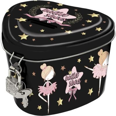 Derform, Spardose, Sparschwein mit Vorhängeschloss-Herz Ballerina 12 Derform, Spardose, Sparschwein mit Vorhängeschloss-Herz Ballerina 12