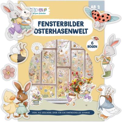 Papierdrachen, Osterdeko, Fensteraufkleber - Osterhasenwelt (6x) Papierdrachen, Osterdeko, Fensteraufkleber - Osterhasenwelt (6x)