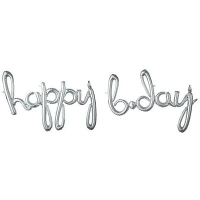 Amscan happy b day Folienballon Set Girlande silber (1x) Amscan happy b day Folienballon Set Girlande silber (1x)