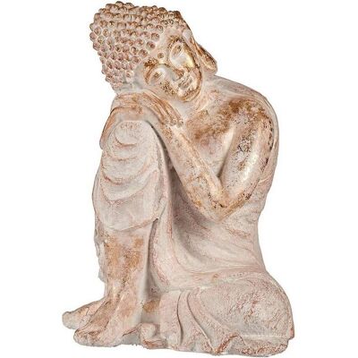 Ibergarden, Deko Figuren + Skulpturen, sitzender entspannter buddha aus weissem polyresin Ibergarden, Deko Figuren + Skulpturen, sitzender entspannter buddha aus weissem polyresin