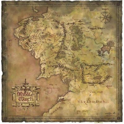 Weta Workshop, Bilder, Le Seigneur des Anneaux impression Art Print Parchment Map of Middle-earth 59 x 30 cm (59 x 29.70 cm) Weta Workshop, Bilder, Le Seigneur des Anneaux impression Art Print Parchment Map of Middle-earth 59 x 30 cm (59 x 29.70 cm)