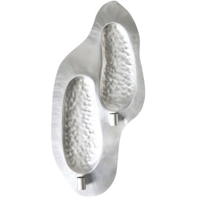 Beliani Wandkerzenhalter - Handgemacht Silber Eisen Dekor Beliani Wandkerzenhalter - Handgemacht Silber Eisen Dekor