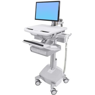 Ergotron Cart with LCD Arm, LiFe Powered, 2 Drawers - Wagen - für LCD-Display / PC-Ausrüs, Notebookwagen, Weiss Ergotron Cart with LCD Arm, LiFe Powered, 2 Drawers - Wagen - für LCD-Display / PC-Ausrüs, Notebookwagen, Weiss