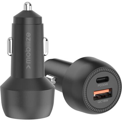 Mobilize Autoladegerät USB-C, Auto Adapter, Schwarz Mobilize Autoladegerät USB-C, Auto Adapter, Schwarz