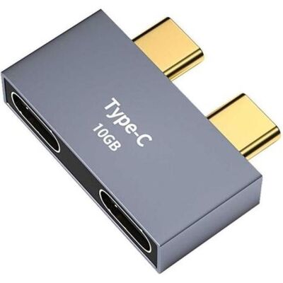 PowerGuard Doppel USB-C auf Dual USB-C 3.1 Space Adapter für Apple MacBook (USB-C), Dockingstation + USB Hub, Grau PowerGuard Doppel USB-C auf Dual USB-C 3.1 Space Adapter für Apple MacBook (USB-C), Dockingstation + USB Hub, Grau