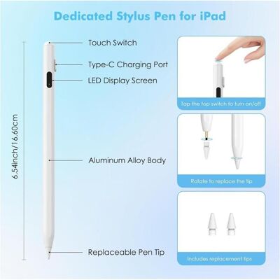 PowerGuard Magnetic Stylus Universal Touchscreen Pencil, Stylus, Weiss PowerGuard Magnetic Stylus Universal Touchscreen Pencil, Stylus, Weiss