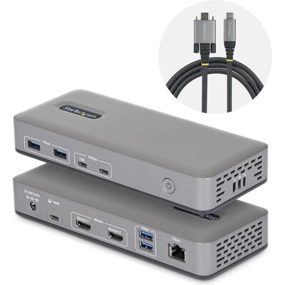 StarTech USB-C DOCK 2X HDMI 100W PD. NMS NS ACCS (USB-C), Dockingstation + USB Hub, Grau StarTech USB-C DOCK 2X HDMI 100W PD. NMS NS ACCS (USB-C), Dockingstation + USB Hub, Grau