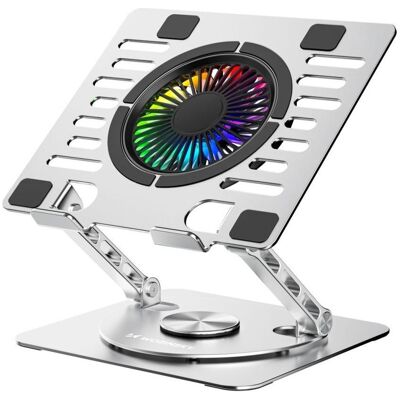 Wozinsky WDCX-X16-AS CoolBase RGB 360°-Kühlständer für Laptop und Tablet – Silber, Notebook Ständer, Silber Wozinsky WDCX-X16-AS CoolBase RGB 360°-Kühlständer für Laptop und Tablet – Silber, Notebook Ständer, Silber