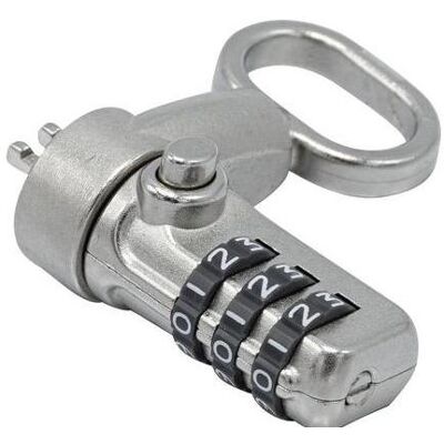 Dacomex Extended Ferrule 3-Digit Combination Lock, Notebook Security, Silber Dacomex Extended Ferrule 3-Digit Combination Lock, Notebook Security, Silber