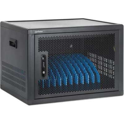 Manhattan 12-Port USB-C Desktop Ladeschrank 780 W, Notebookwagen, Schwarz Manhattan 12-Port USB-C Desktop Ladeschrank 780 W, Notebookwagen, Schwarz