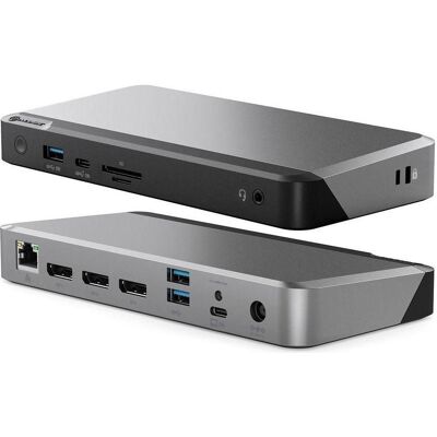Alogic USB-C Triple 4k Docking (USB-C, 4 Ports), Dockingstation + USB Hub, Schwarz, Grau Alogic USB-C Triple 4k Docking (USB-C, 4 Ports), Dockingstation + USB Hub, Schwarz, Grau