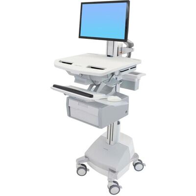 Ergotron Cart with LCD Pivot, SLA Powered, 1 Tall Drawer - Wagen - für LCD-Display / PC-A, Notebookwagen, Weiss Ergotron Cart with LCD Pivot, SLA Powered, 1 Tall Drawer - Wagen - für LCD-Display / PC-A, Notebookwagen, Weiss