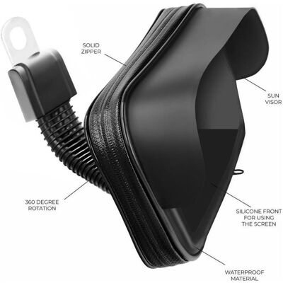 OEM Stylus Motorcycle holder waterproof with zip and hood ( 6,4" - 8" ) black, Smartphone Halterung, Schwarz OEM Stylus Motorcycle holder waterproof with zip and hood ( 6,4" - 8" ) black, Smartphone Halterung, Schwarz