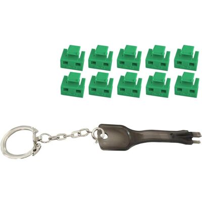 Shiverpeaks -BASIC-S--Netzwerk RJ45-Port Blocker mit Schlüssel (1x Schlüssel, 10x Schlösser), grün, Notebook Security, Grün Shiverpeaks -BASIC-S--Netzwerk RJ45-Port Blocker mit Schlüssel (1x Schlüssel, 10x Schlösser), grün, Notebook Security, Grün