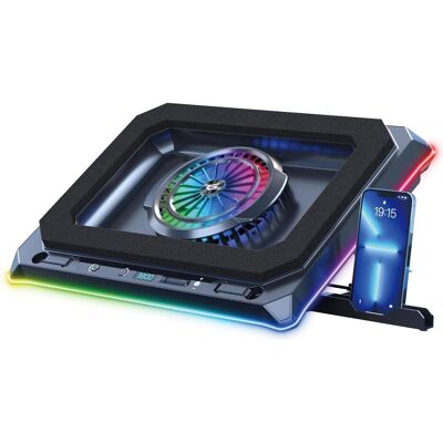 Conceptronic USB-C Laptop-Kühlpad + Handyhalter, 130mm lang, Notebook Ständer, Schwarz Conceptronic USB-C Laptop-Kühlpad + Handyhalter, 130mm lang, Notebook Ständer, Schwarz