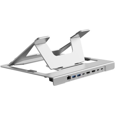 Conceptronic Notebook Halterung mit 7-1 Docking Station silb, Notebook Ständer, Silber Conceptronic Notebook Halterung mit 7-1 Docking Station silb, Notebook Ständer, Silber