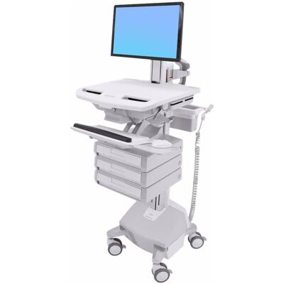 Ergotron Cart with LCD Pivot, LiFe Powered, 3 Drawers - Wagen - für LCD-Display / PC-Ausr, Notebookwagen, Weiss Ergotron Cart with LCD Pivot, LiFe Powered, 3 Drawers - Wagen - für LCD-Display / PC-Ausr, Notebookwagen, Weiss