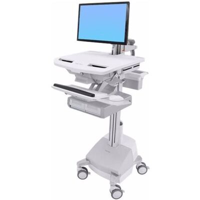 Ergotron Cart with LCD Arm, SLA Powered, 2 Drawers - Wagen - für LCD-Display / PC-Ausrüst, Notebookwagen, Weiss Ergotron Cart with LCD Arm, SLA Powered, 2 Drawers - Wagen - für LCD-Display / PC-Ausrüst, Notebookwagen, Weiss