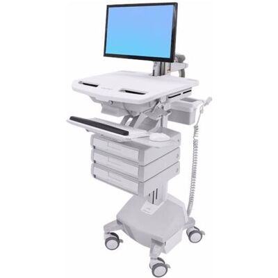 Ergotron Cart with LCD Arm, LiFe Powered, 3 Drawers - Wagen - für LCD-Display / PC-Ausrüs, Notebookwagen, Weiss Ergotron Cart with LCD Arm, LiFe Powered, 3 Drawers - Wagen - für LCD-Display / PC-Ausrüs, Notebookwagen, Weiss