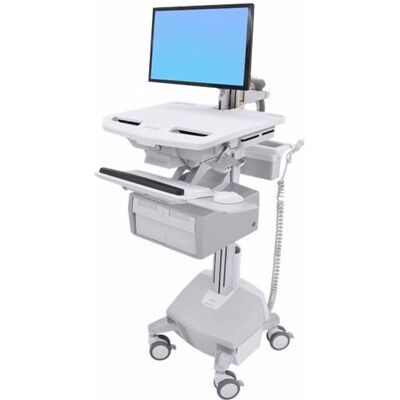 Ergotron Cart with LCD Arm, LiFe Powered, 2 Tall Drawers - Wagen - für LCD-Display / PC-A, Notebookwagen, Weiss Ergotron Cart with LCD Arm, LiFe Powered, 2 Tall Drawers - Wagen - für LCD-Display / PC-A, Notebookwagen, Weiss