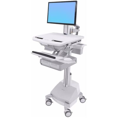Ergotron Cart with LCD Pivot, SLA Powered, 2 Drawers - Wagen - für LCD-Display / PC-Ausrü, Notebookwagen, Weiss Ergotron Cart with LCD Pivot, SLA Powered, 2 Drawers - Wagen - für LCD-Display / PC-Ausrü, Notebookwagen, Weiss