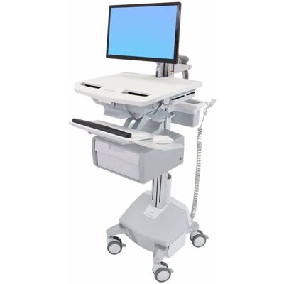 Ergotron Cart with LCD Arm, LiFe Powered, 1 Tall Drawer - Wagen - für LCD-Display / PC-Au, Notebookwagen, Weiss Ergotron Cart with LCD Arm, LiFe Powered, 1 Tall Drawer - Wagen - für LCD-Display / PC-Au, Notebookwagen, Weiss