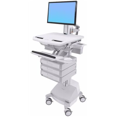 Ergotron Cart with LCD Pivot, SLA Powered, 3 Drawers - Wagen - für LCD-Display / PC-Ausrü, Notebookwagen, Weiss Ergotron Cart with LCD Pivot, SLA Powered, 3 Drawers - Wagen - für LCD-Display / PC-Ausrü, Notebookwagen, Weiss