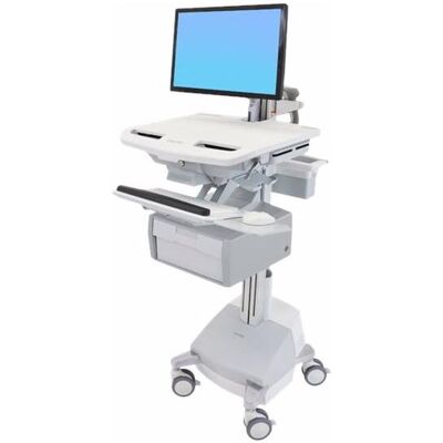 Ergotron Cart with LCD Arm, SLA Powered, 1 Tall Drawer - Wagen - für LCD-Display / PC-Aus, Notebookwagen, Weiss Ergotron Cart with LCD Arm, SLA Powered, 1 Tall Drawer - Wagen - für LCD-Display / PC-Aus, Notebookwagen, Weiss