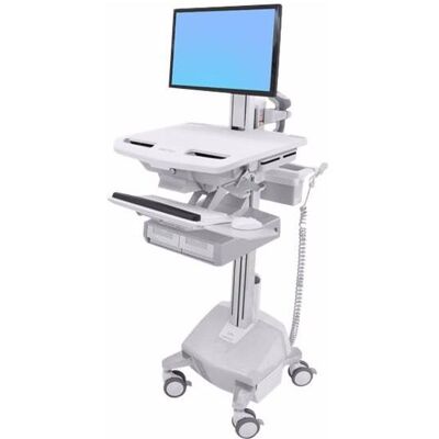Ergotron Cart with LCD Pivot, LiFe Powered, 2 Drawers - Wagen - für LCD-Display / PC-Ausr, Notebookwagen, Weiss Ergotron Cart with LCD Pivot, LiFe Powered, 2 Drawers - Wagen - für LCD-Display / PC-Ausr, Notebookwagen, Weiss