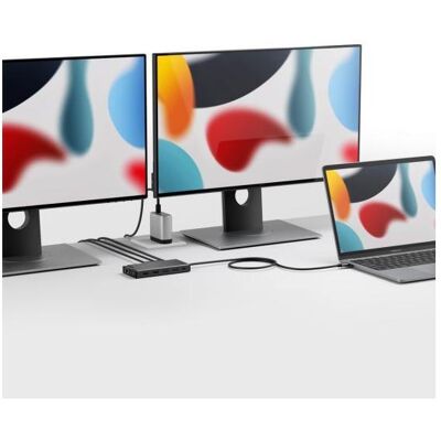 Alogic USB-C 12-IN-1 DUAL (USB-C, 12 Ports), Dockingstation + USB Hub, Grau Alogic USB-C 12-IN-1 DUAL (USB-C, 12 Ports), Dockingstation + USB Hub, Grau