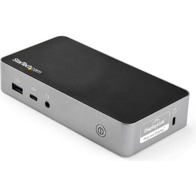 StarTech Dual HDMI USB-C Dock (USB-C), Dockingstation + USB Hub, Schwarz, Silber StarTech Dual HDMI USB-C Dock (USB-C), Dockingstation + USB Hub, Schwarz, Silber
